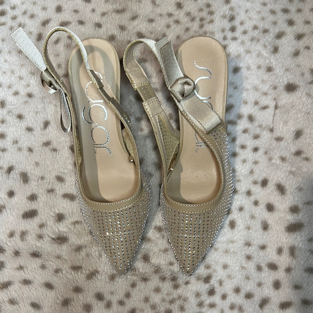 Sugar Women's Tan Slingback Heels